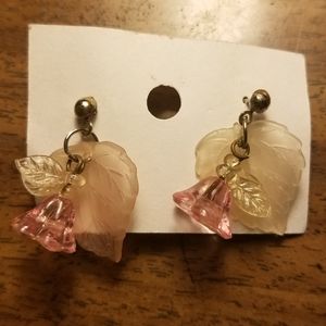 Pink Flower Earrings